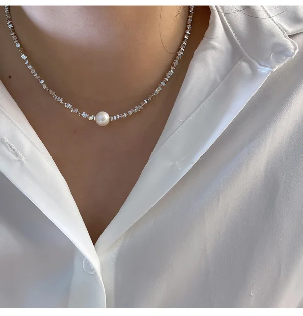 Bling Bling Silver Sterling Silver Prom Pearl Necklace Bracelets Accessories 2023