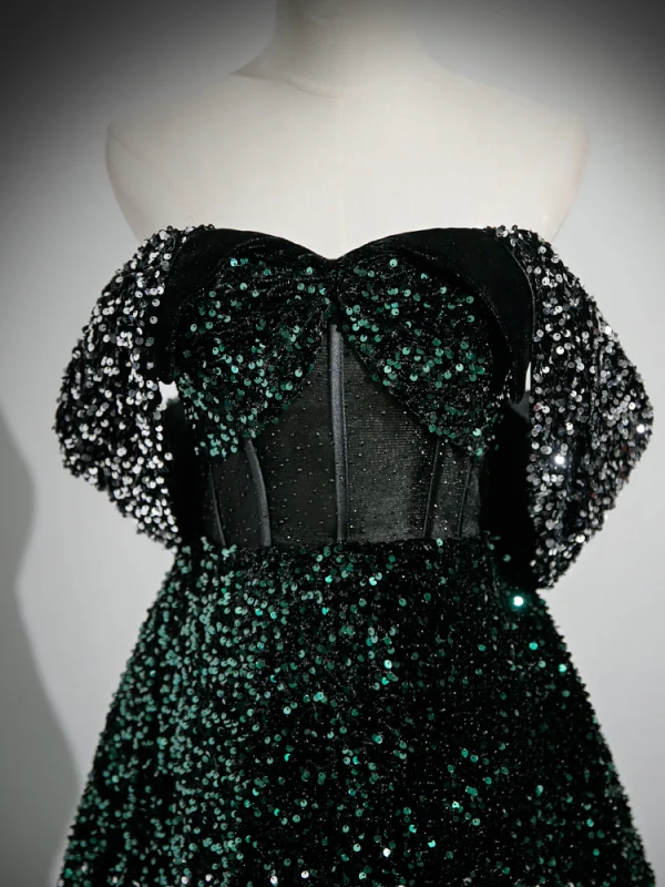 Glitzernden Multifarben Pailletten Schwarz Abendkleider 2023 A Linie Bandeau Ärmellos Rückenfreies Sweep / Pinsel Zug Abend Festliche Kleider