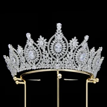 Barok Bling Bling Zilveren Rhinestone Bruids Haaraccessoires 2024 Zirkonium Legering Huwelijk