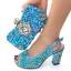 Sparkly Pool Blue Rhinestone Evening Party Clutch Bags Womens Sandals 2023 9 cm Thick Heels Open / Peep Toe Sandals High Heels Clutch Bags