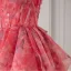 Flower Fairy Candy Pink Floral Appliques Prom Dresses 2025 Ball Gown Strapless Sleeveless Backless Sweep Train Formal Dresses