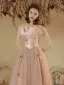 Charmant Rougissant Rose Perlage Robe De Soirée 2023 Princesse Bustier Noeud Sans Manches Dos Nu Longue Soirée Robe De Ceremonie