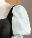 Chic / Belle Noire Robe De Bal 2024 Trompette / Sirène Encolure Carrée Gonflée Manches Courtes Dos Nu Noeud Longue Promo Robe De Ceremonie