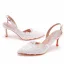 Chic / Beautiful White Summer Lace Flower Wedding Shoes 2022 7 cm Stiletto Heels Pointed Toe Wedding Sandals High Heels