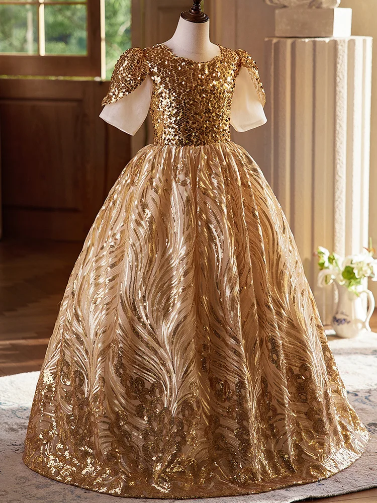 slim fit dress slacks Princess Jewel Tulle Appliques Ankle-length Flower Girl Dresses with L –  27dress main image 1