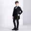 Noire Manches Longues Costume Garçon Mariage 2022 Manteau Pantalon Chemise Cravate Gilet Costumes De Mariage pour garçons