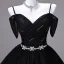 Vintage Negro Rhinestone Vestidos de gala 2026 Ball Gown Spaghetti Straps Manga Corta Sin Espalda Tul