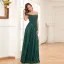 Bling Bling Dark Green Sequins Evening Dresses 2024 A-Line / Princess Off-The-Shoulder Sleeveless Backless Floor-Length / Long Evening Party Formal Dresses