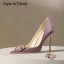 Charmant Lavendel Strass Abend Pumps 2024 Leder 10 cm Stilettos Spitzschuh Pumps Hochhackige