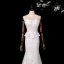 Vintage / Retro High-end White Pearl Lace Flower Wedding Dresses 2026 Trumpet / Mermaid Strapless Sleeveless Backless Sweep Train Wedding