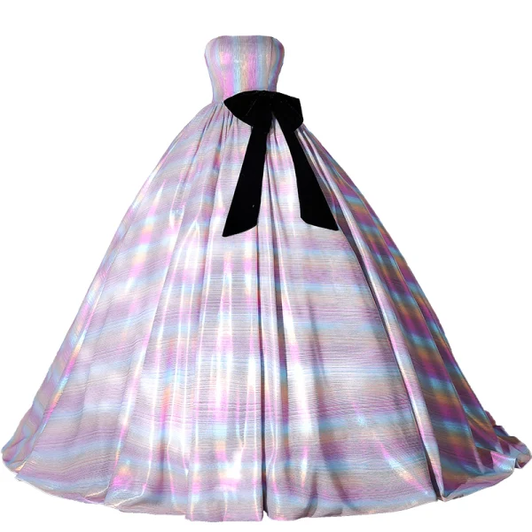 Fashion Multi-Colors Satin Prom Dresses 2022 Ball Gown Strapless Bow Sleeveless Backless Floor-Length / Long Formal Dresses
