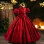 Elegant Burgundy Lace Flower Birthday Flower Girl Dresses 2024 Ball Gown High Neck Short Sleeve Floor-Length / Long