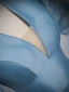 Elegant Pool Blue Satin Prom Dresses 2023 A-Line / Princess V-Neck Short Sleeve Backless Sweep Train Prom Formal Dresses