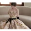 High-end Multi-Colors Printing Prom Dresses 2022 Ball Gown Strapless Sleeveless Backless Bow Sash Floor-Length / Long Formal Dresses