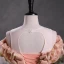 Sparkly Candy Pink Sequins Prom Dresses 2023 Ball Gown Scoop Neck Ruffle Short Sleeve Backless Floor-Length / Long Prom Formal Dresses