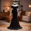 Sexy Black Sequins Velvet Evening Dresses 2026 Trumpet / Mermaid Off-The-Shoulder Short Sleeve Backless Bow Floor-Length / Long Evening Party Formal Dresses