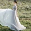 Chic / Belle Gris Robe De Bal 2022 Princesse V-Cou Perlage Paillettes Manches Courtes Dos Nu Longue Promo Robe De Ceremonie