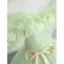 Elegant Sage Green Sequins Appliques Prom Dresses 2023 Ball Gown Off-The-Shoulder Sleeveless Backless Bow Sash Floor-Length / Long Formal Dresses