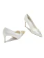 Elegant White Embroidered Satin Wedding Shoes 2024 6 cm Stiletto Heels Pointed Toe Wedding Pumps High Heels