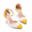 Elegante Zwei Töne Weiß Spitze Blumen Brautschuhe 2025 Knöchelriemen 9 cm Stilettos Spitzschuh Hochzeit Hochhackige