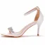 Sexy Weiß Strass Brautschuhe 2022 Knöchelriemen 7 cm Stilettos Spitzschuh Hochzeit Hochhackige