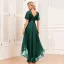 Chic / Belle Bordeaux Paillettes Asymétrique Robe De Bal 2024 Princesse V-Cou Manches Courtes Dos Nu Promo Robe De Ceremonie