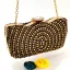 Chic / Beautiful Black Rhinestone Evening Party Womens Sandals Clutch Bags 2023 10 cm Thick Heels Open / Peep Toe Sandals High Heels Clutch Bags