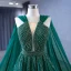 High End Vintage Dunkelgrün Handgefertigt Perlenstickerei Pailletten Ballkleider 2023 A Linie Eckiger Ausschnitt Ärmellos Rückenfreies Hof-Schleppe Ball Festliche Kleider
