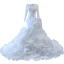 Muslim White Cascading Ruffles Wedding Dresses 2023 Trumpet / Mermaid High Neck Long Sleeve Chapel Train Wedding
