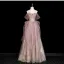 Scintillantes Haut de Gamme Rougissant Rose Faux Diamant Paillettes Robe De Soirée 2025 Princesse Bustier Sans Manches Dos Nu Longue Soirée Robe De Ceremonie