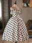 Fashion White Homecoming Spotted Graduation Dresses 2024 Ball Gown Strapless Sleeveless Backless Short Formal Dresses