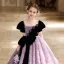 Chic / Beautiful Lavender Bow Ruffle Birthday Flower Girl Dresses 2025 Ball Gown Scoop Neck Short Sleeve Backless Floor-Length / Long