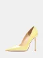 Schöne Gelb OL Büro Lackleder Pumps Hochhackige 2026 10 cm Stilettos Spitzschuh Pumps