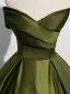 Vintage Olivgrün Satin Ballkleider 2025 Ballkleid Bandeau Ärmellos Rückenfreies Lange Ball Festliche Kleider