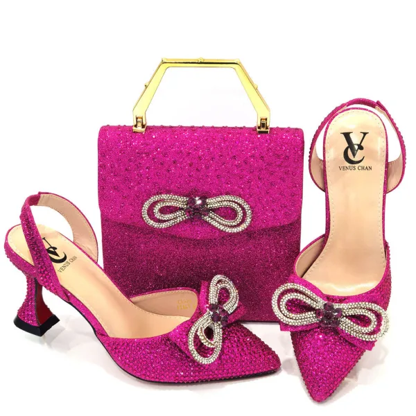 Sparkly Sexy Multi-Colors Rainbow Rhinestone Bow Sequins Womens Sandals Clutch Bags 2023 Cocktail Party Evening Party Womens Sandals Clutch Bags