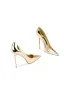 Sexy Gold Evening Party Pumps 2024 Leather 10 cm Stiletto Heels Pointed Toe Pumps High Heels