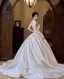 Vintage Ivoor Satijn Trouwjurken 2025 Baljurk Strapless Mouwloos Ruglooze Sweep Trein