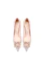 Glitzernden Rosa Strass Pailletten Brautschuhe 2024 8 cm Stilettos Spitzschuh Hochzeit Pumps Hochhackige