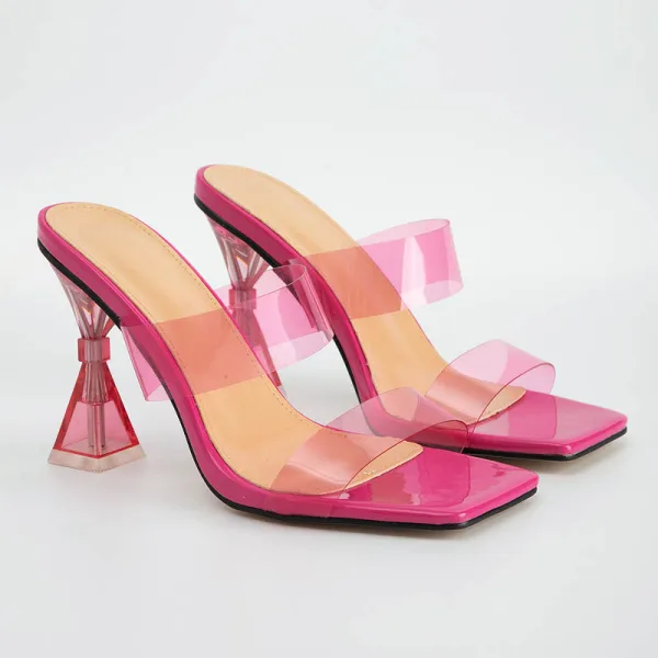 Transparent Silver Street Wear Womens Sandals High Heels 2022 9 cm Stiletto Heels Open / Peep Toe Sandals