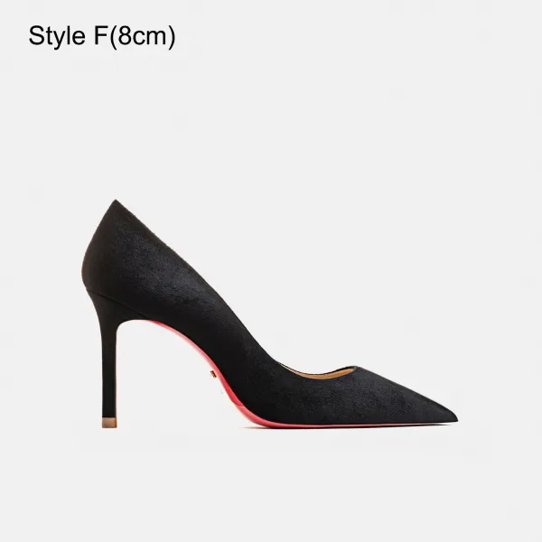 Fashion Black Suede Evening Party Pumps 2023 12 cm Stiletto Heels Pointed Toe Pumps High Heels