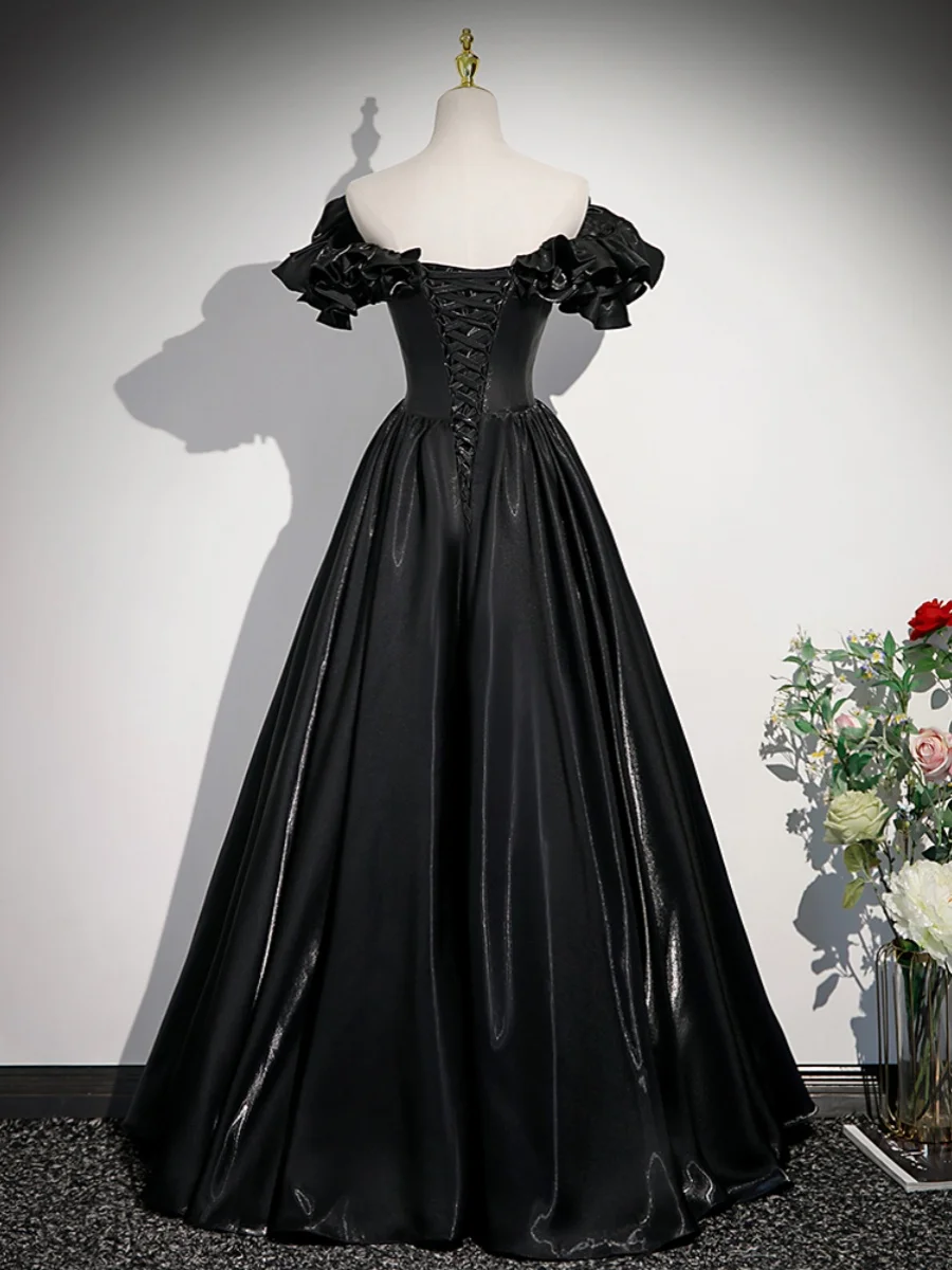 princess polly baby blue dress Sparkly A Line V Neck Black Lace Prom Dresses, Short Black Lace Homeco   Eip Collection