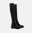 Fashion Beige Street Wear Winter Knitting Womens Boots 2023 6 cm Thick Heels Round Toe Boots