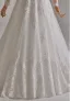 Élégant Blanche En Dentelle Fleur Robe De Mariée 2025 Robe Boule De l'épaule Manches Longues Dos Nu Train De Balayage