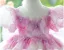 Chic / Beautiful Blushing Pink Appliques Beading Short Birthday Flower Girl Dresses 2024 Ball Gown Scoop Neck Puffy Short Sleeve Backless Tulle