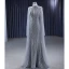 High-end Grey Handmade  Beading Sequins Evening Dresses 2023 Trumpet / Mermaid High Neck Long Sleeve Floor-Length / Long Evening Party Formal Dresses