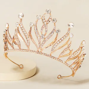 Uroczy Złote Rhinestone Ślub Tiara Ozdoby Do Włosów Ślubne 2023