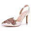 Chic / Beautiful White Rhinestone Wedding Shoes 2023 9 cm Stiletto Heels Pointed Toe Wedding Sandals High Heels