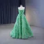 Haut de Gamme Charmant Vert Cendré Perlage Paillettes Appliques Robe De Bal 2023 Princesse Bretelles Spaghetti Sans Manches Dos Nu Train De Balayage Promo Robe De Ceremonie