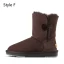 Confortable Marron Daim Vêtement de rue Hiver Bottes De Neige 2024 Cuir À Bout Rond Bottes Femme