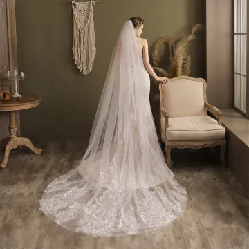 Vintage Originale Blanche Fait Main En Dentelle Fleur 1 5 M Train De Balayage Voile De Mariée 2025